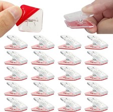 20 Self-Adhesive Wall Clips, Tapestry Hangers  Photo Holders - Clear