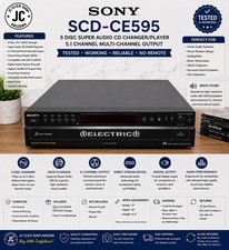 Sony SCD-CE595 5 Disc SACD CD Changer Player 5.1 Channel Tested No Remote