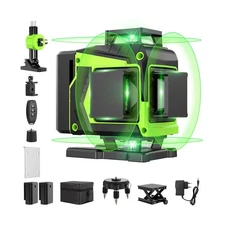 16 Line Laser Level 360 Self Leveling, 4x360°Professional 4D Green ... Fast