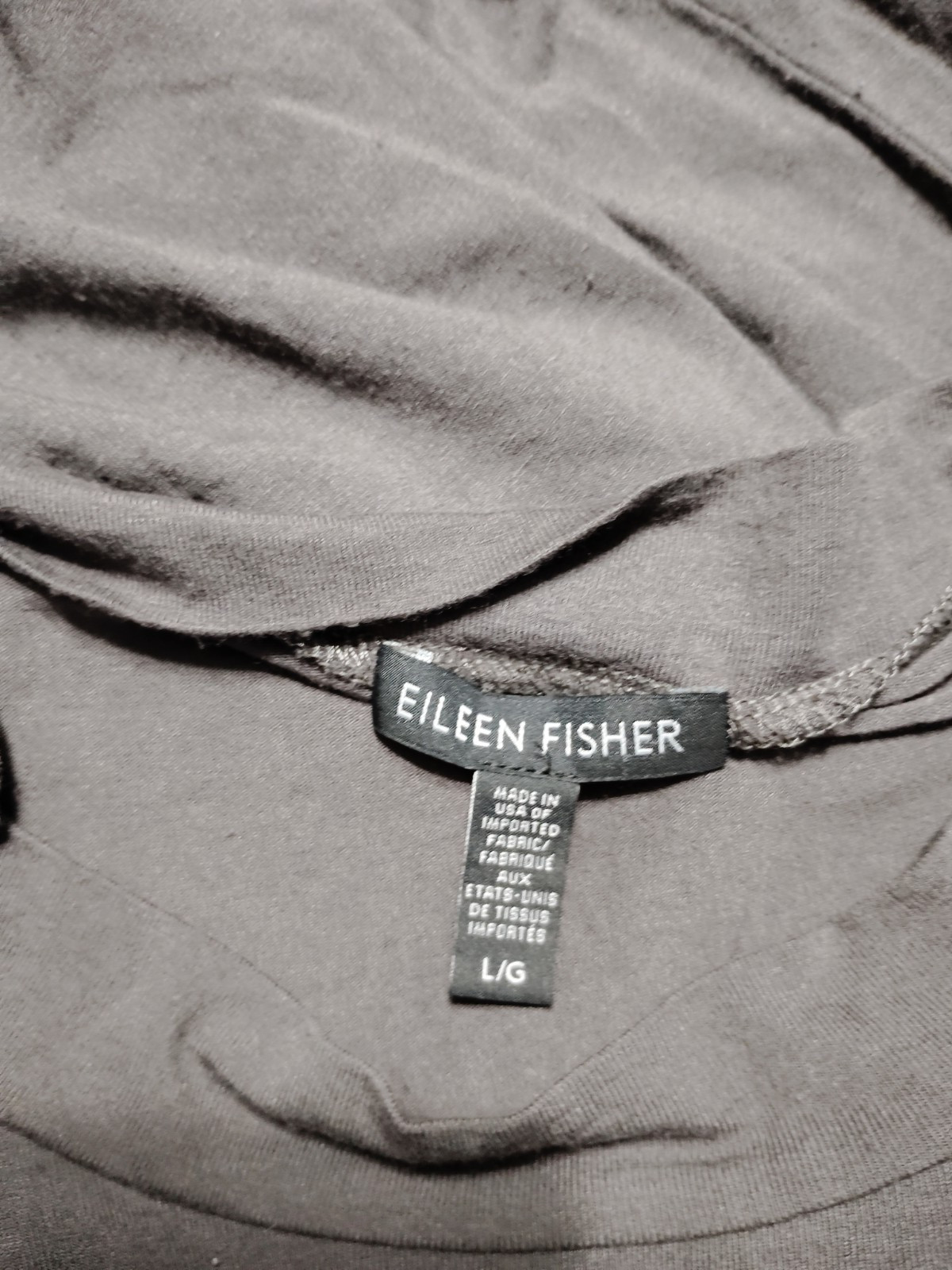 NWOT Eileen Fisher Viscose Spandex Lightweight SOFT GRAY 3/4 Sleeve Dress Boho L image 5