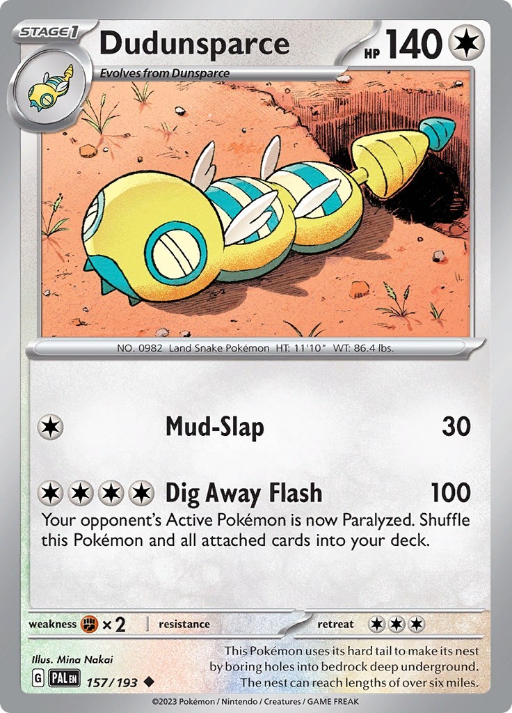 LP - Dudunsparce PAL - 157/193 Paldea Evolved