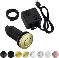 Sink Top Garbage Disposal Air Switch Kit with Dual Outlet,Brushed Gold 