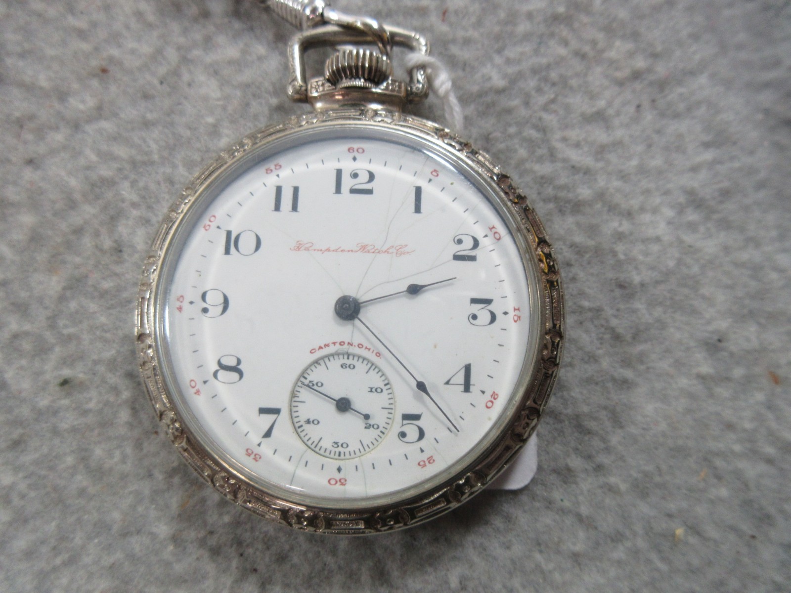 HAMPDEN GEN STARK 17J 16 SZ MISSING BACK COVER KEEPS TIME