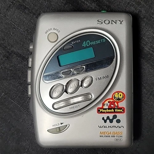 Sony Walkman WM-FX244 Cassette Player Works AM FM Radio Does Not MEGA BASS VTG