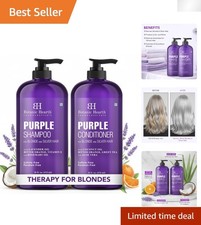 Purple Shampoo Conditioner Set - Vibrant Care for Blonde, Silver, Gray Hair