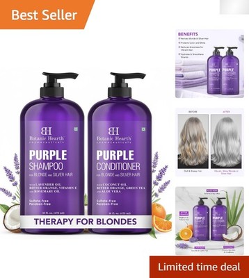 Purple Shampoo & Conditioner Set - Vibrant Care for Blonde, Silver, Gray Hair