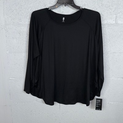 ID Ideology Plus Size Essentials Long Sleeve T-Shirt, Deep Black 3X
