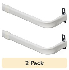  2 pack 2" Metal Wrap Adjustable Curtain Rod, 48-86", White