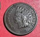1872 US Indian Head Cent! KEY DATE! Hard to Find! "LIBERTY" Shows! FINE Details!