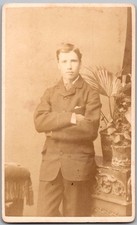 CDV Circa 1870s W. Runicles Young Man in Suit Windsor