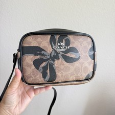 Coach Mini Jamie Camera Bag In Signature Canvas With Bow Print CY778