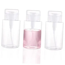 3 Pack Push Down Pump Dispenser Empty Push Top Bottles Containers for Nail 