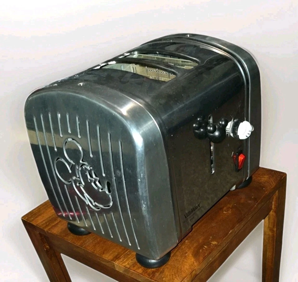 VILLAWARE CLASSIC MICKEY MOUSE 2-SLICE TOASTER DISNEY VINTAGE No Box - Image 3 of 4