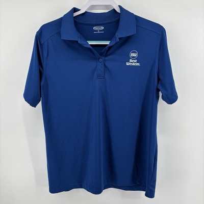 Best Western Polo Shirt L Blue Logo Hotel Short Sleeve Golf Employee