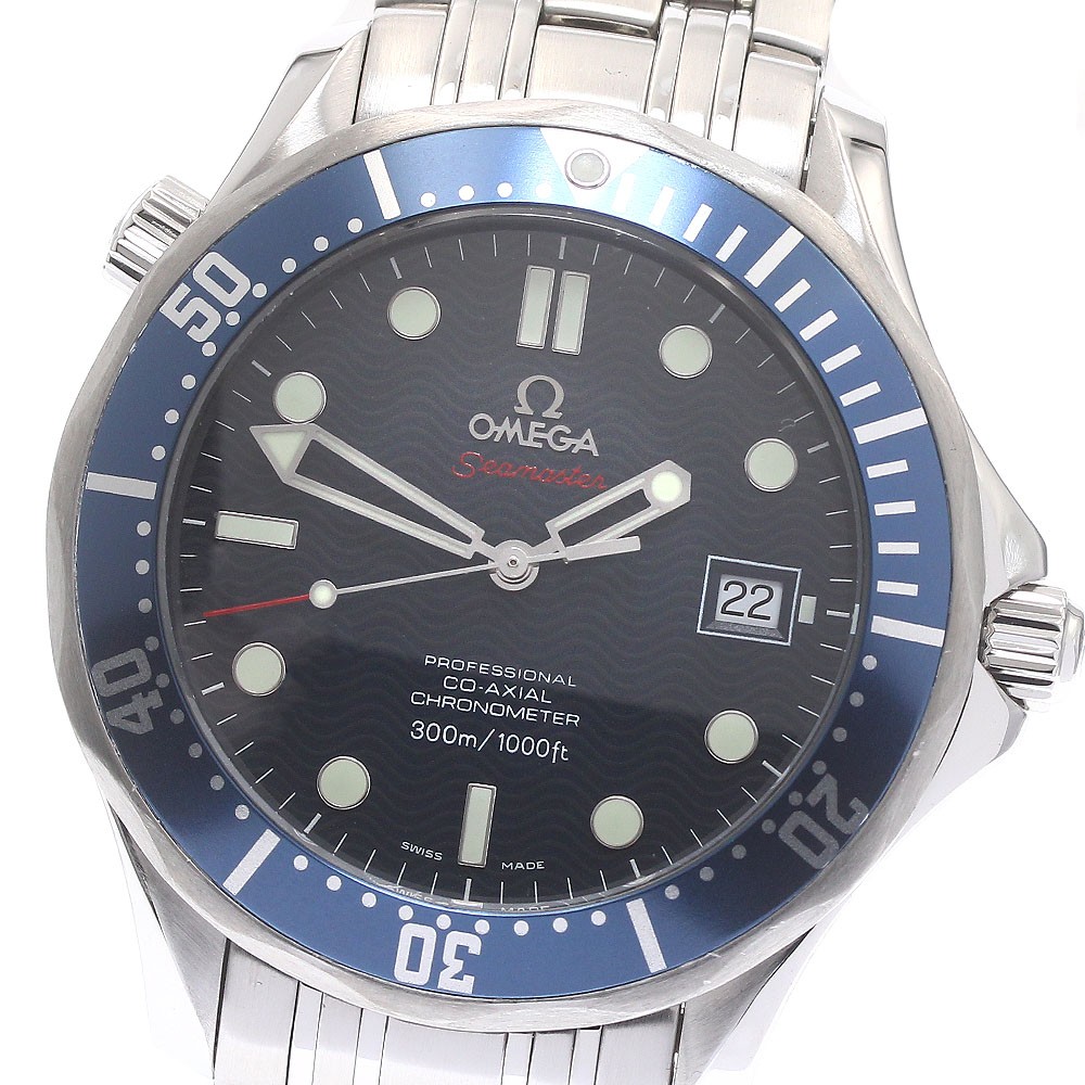 OMEGA Seamaster300 2220.80 Date Co-Axial Navy Dial Automatic Men's Watch_877796