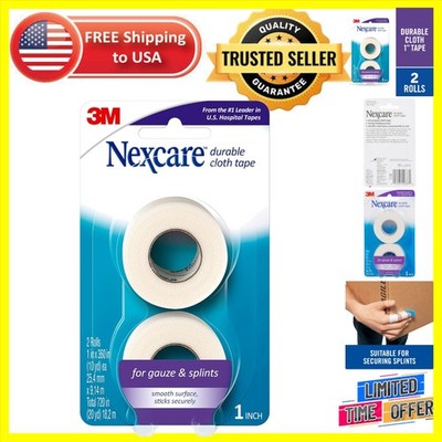 Durable Cloth Tape - 1 In x 10 Yds, Strong Adhesive for Bulky Wound Dressings
