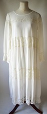 Angela moda Women's dress white lace maxi boho hippy medium