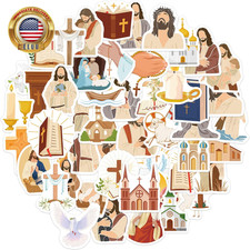 100 Pcs Religious Jesus Stickers, Christian Sticker Decals for Water Bottles Jou