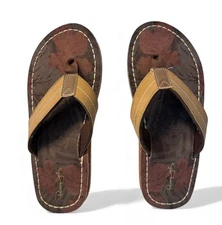 Panama Jack Men's Brown Flip Flops, Size 11