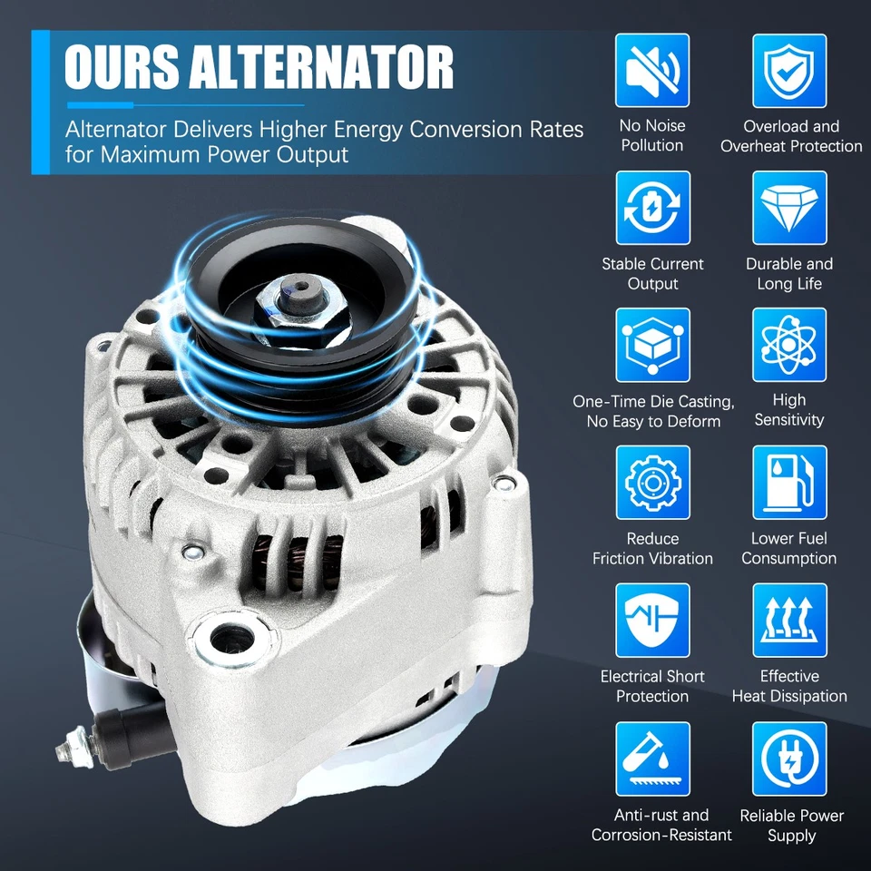 80MP Alternator for 2000-2004 Toyota Tacoma 1999-2002 4Runner 3.4L 27060-62160 Foto 2 de 4