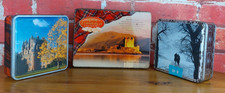 Old storage tins x 3 Edinburgh & M&S Biscuit Tins Royal Shortbread Storage
