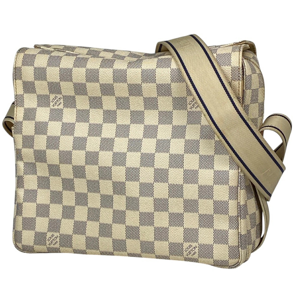 Stock Clearance Louis Vuitton Naviglio Crossbody Shoulder Bag Damier Azur White