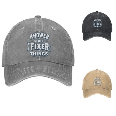 Knower of Stuff Fixer of Things Funny Dad Hat Baseball Cap