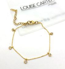Louise Carter Polaris Anklet 14k Gold PVD Chain 6.5"-8.5"