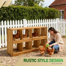 Chicken Nesting Boxes 3-8 Hole Wooden Chicken Egg Laying, Coop Box for Garden