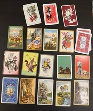 20 Single Swap Playing Cards ALL EXTRA JOKERS VINTAGE DECO MCM Ads