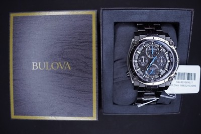 Bulova Precisionist Men's Chronograph Stainless Steel Watch, 300m, Black Dial