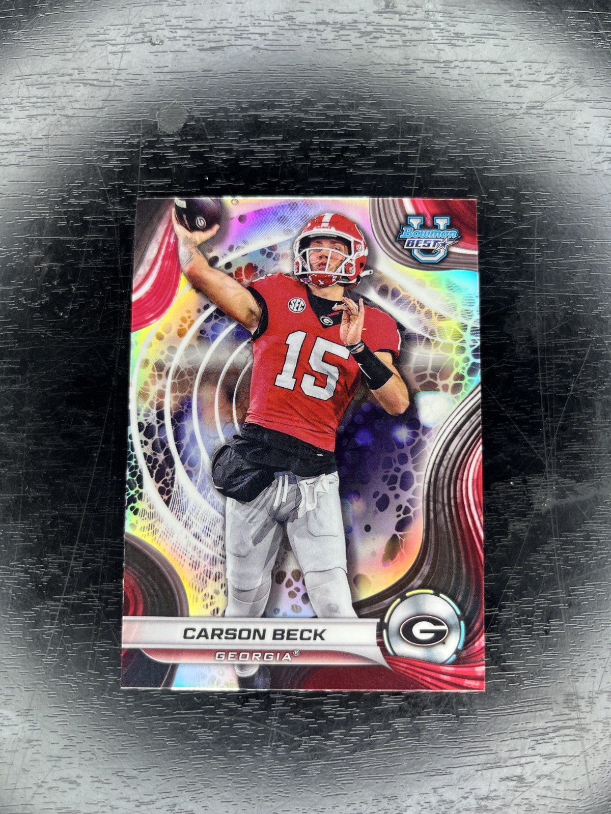 2024 Bowman Best #4 Carson Beck Refractor Georgia Bulldogs / Miami Hurricanes