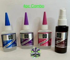 BOB SMITH 4pc CA Combo 1oz Thin, Medium,  Thick Plus 2oz Instant-Set Hobby Bolts