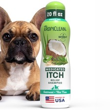 TropiClean Oatmeal Dog Shampoo for Itchy Skin Relief, Soothing Medicated Itch Re
