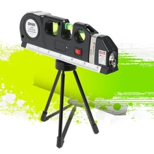 Horizontal+Vertical+Hairline Laser Bubble Level w/8ft Measuring Tape+Tripod