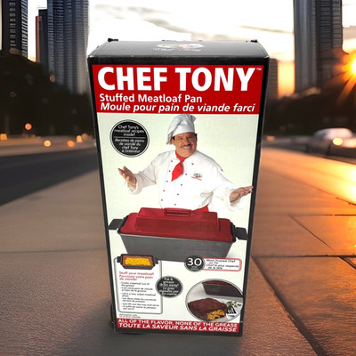 Meatloaf Pan Set Non-Stick Chef Tony Make Perfect Stuffed Meat Loaf Recipes NEW