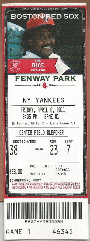 A-Rod HR #616 Home Opener 4/8/2011 Yankees at Red Sox Nick Swisher 500th RBI