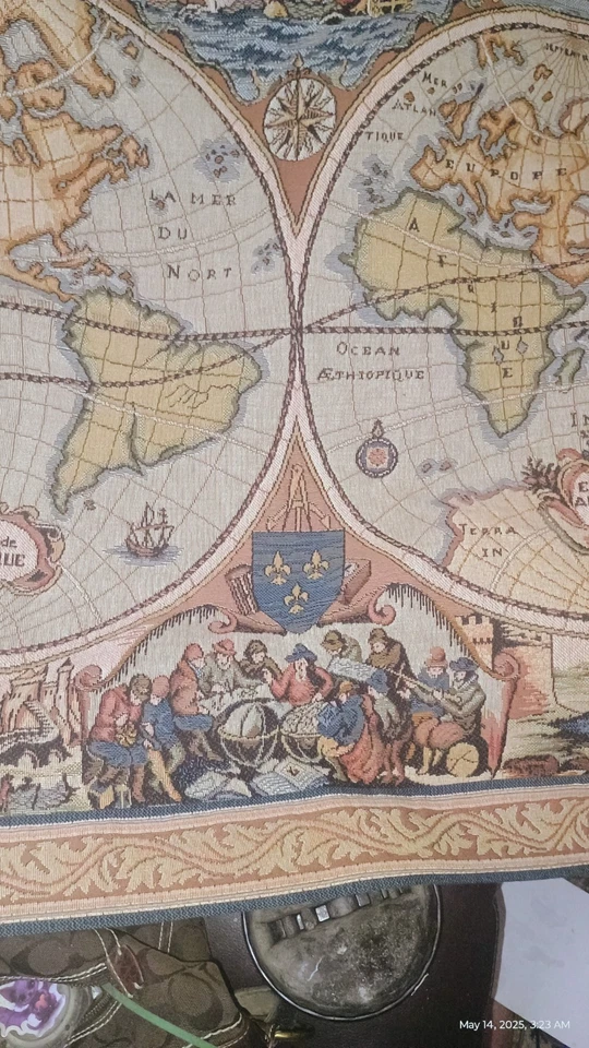 Nautical Tapestry Tartary. World Map - Image 2 of 4