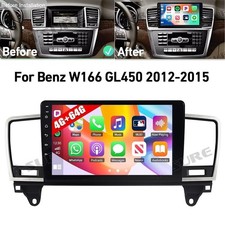 4+64GB Android15 Car Stereo Radio GPS Carplay For Benz ML350 500 GL350 W166 X166