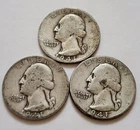 (3) 1941 P / D / S Washington 24c Quarters 90% Silver San Francisco     (X17)