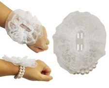 12 Pieces Elastic Pearl Wrist Corsage Bands Wristlets for Wedding Prom Flower...