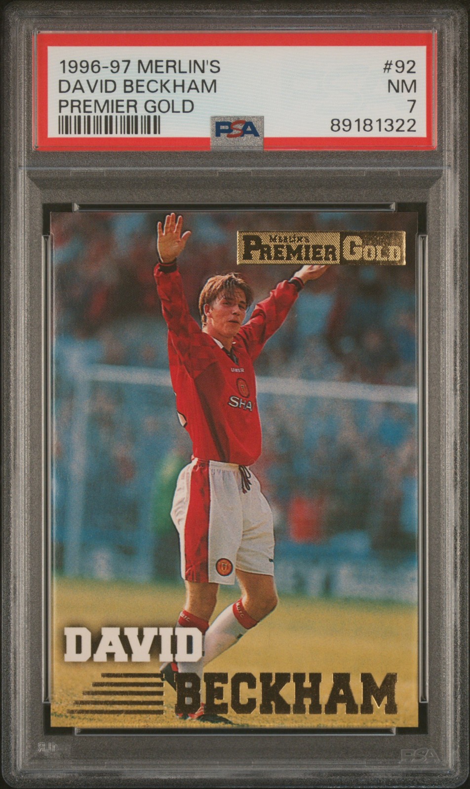 1996 Merlin Premier Gold David Beckham #92 PSA 7