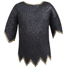 Medieval Mild Steel Chainmail Shirt 09mm Flat Riveted Ring LARP Event Costume