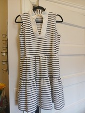 Eliza J. Blue & White Stripe Collared Dress Size 10