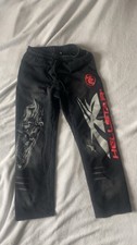 Hellstar Men's Black Graphic Skull Sweatpants M Elastic Waist Pockets