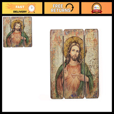 Sacred Heart Decorative Panel 15" H - Courageous MDF Wall Art, Religious Home De