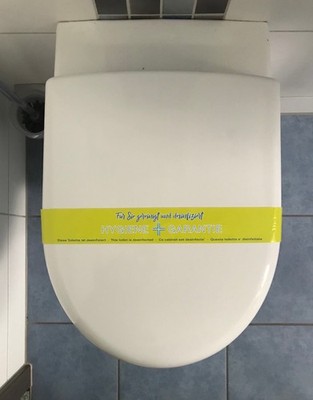 1000 WC-Banderolen Neue Designs F1-F6 Hygiene-Garantie Desinfektion