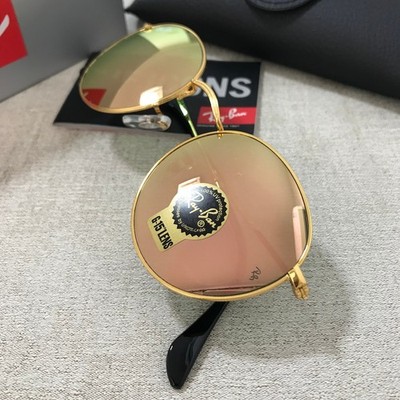 NEW RAY-BAN RB 3447 GOLD MIRRORED AUTHENTIC SUNGLASSES W/CASE
