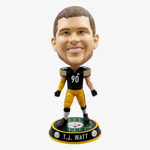 T.J. Watt Pittsburgh Steelers Field Stripe Home Jersey Bighead Bobblehead NFL