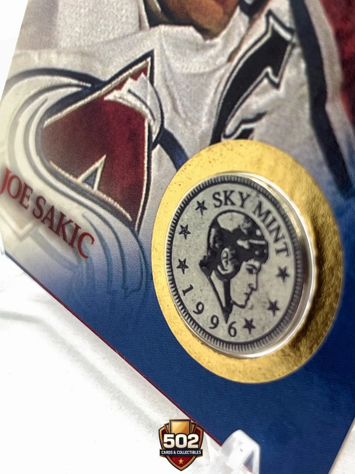 1995-96 Fleer Skybox Joe Sakic Sky Moneda Como Nueva Insertar Tarjeta Colorado Avalancha Foto 2 de 4